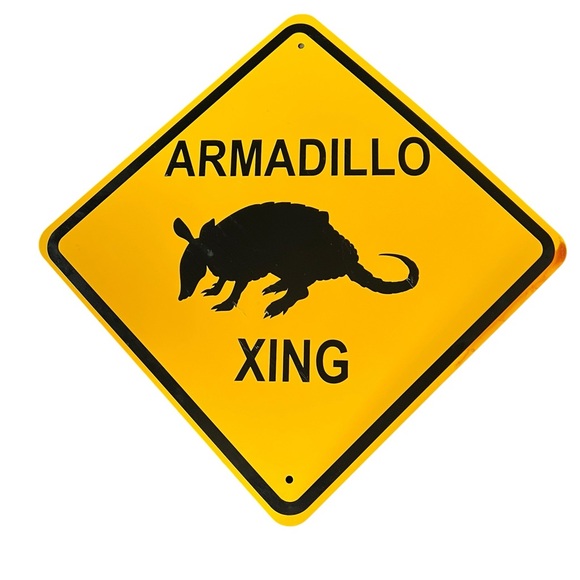 Armadillo Crossing 12” x 12” Metal Sign for Tiki Bar or Man Cave - Picture 1 of 4
